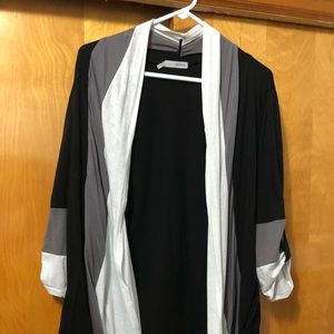 Black/white/grey cotton cardigan